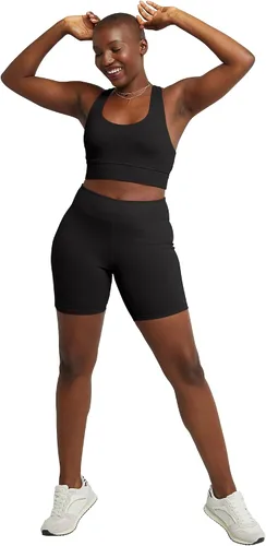 Miniatura 5 de Hanes Originals, bicicleta elástica de algodón, pantalones cortos de tiro alto para mujer