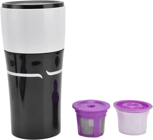 Miniatura 8 de Zerodis Cafetera portátil de goteo, 15.2 fl oz, máquina de café de goteo para viajes, oficina, camping, cafeteras calientes y frías para cápsulas