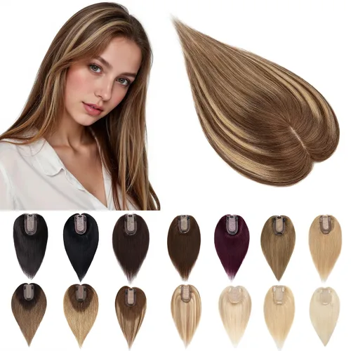 Miniatura 21 de SEGO Extensiones de Cabello para Mujeres Cabello Humano Real Con Flequillo, Base de Seda de 7 * 13CM (2.8 x 5.1 pulgadas) Cabello Humano Remy 100%