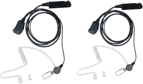 Auriculares para Baofeng UV-9R UV-9RPlus UV-XR UV-5S BF-9700 BF-A58 GT-3WP con auriculares de tubo acústico encubierto y PTT MIC, paquete de 2