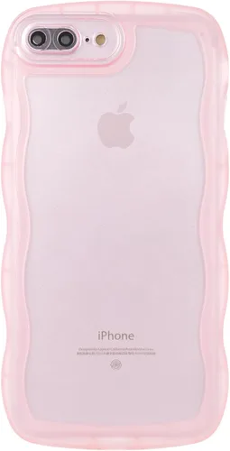 SKYLMW Compatible con iPhone 7 Plus/8 Plus de 5.5", linda funda protectora de silicona suave con forma de onda rizada de estilo Kawaii para mujeres