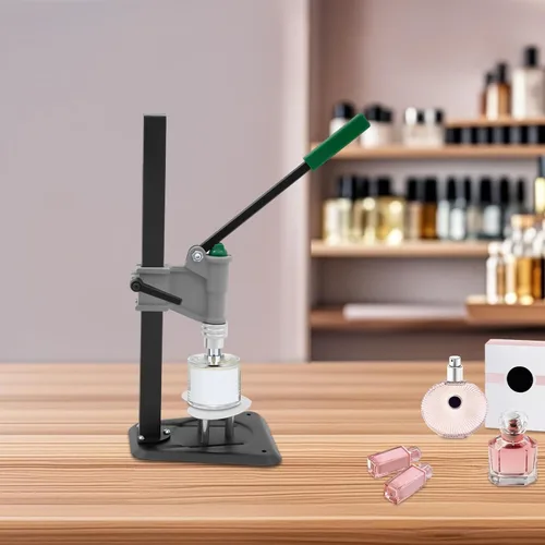 Miniatura 3 de Taponadora manual de botellas de perfume de escritorio de base corta, máquina de herramienta de tapado de altura ajustable para diámetro exterior