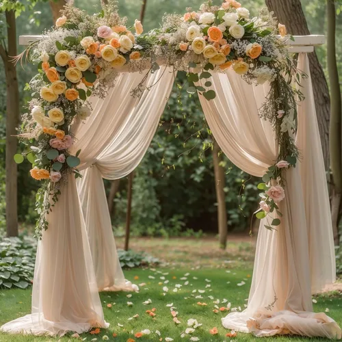 Miniatura 10 de Tela drapeada para arco de boda de 28 x 19 pies, telón de fondo de tela de gasa transparente, 1 panel de cortinas de rosa polvorienta para Cortina
