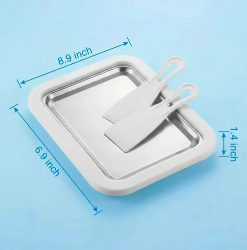 Miniatura 4 de At-Home - Máquina de helados enrollada - Molde de congelación instantánea mágica para servir suave y yogur congelado. Bandeja de helado fácil