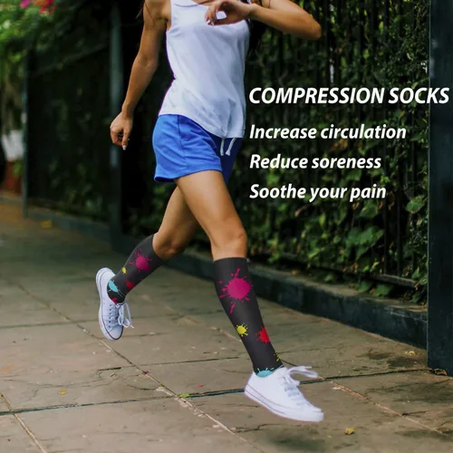 Miniatura 2 de CTHH 57 pares de calcetines de compresión para la circulación de mujeres y hombres, el mejor apoyo para correr, atletismo, enfermería, viajes