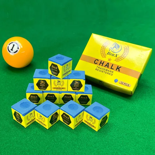 Miniatura 6 de Paquete de 24 tizas para taco de billar (2 x 12 cajas), cubos de tiza de billar azul, fórmula de alto agarre, grado de torneo profesional