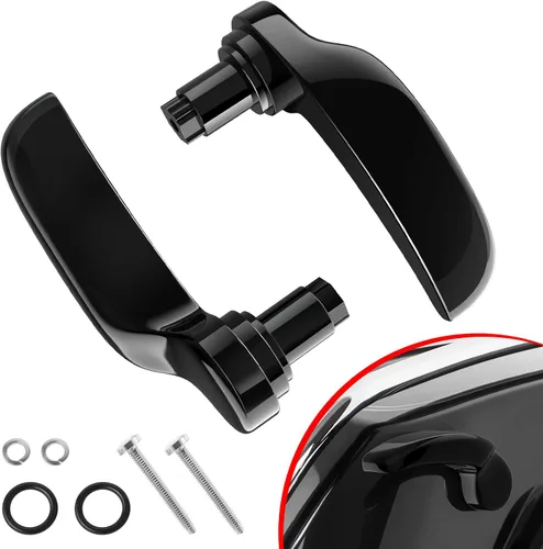 Kit de cierre de alforja Amazicha Acero inoxidable con elevador de bolsa de sillín negro brillante para Harley Davidson Touring Street Glide Electra