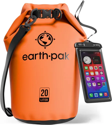 Miniatura 62 de Earth Pak Bolsa Seca Impermeable - Mochila Impermeable de Cierre Enrollable Superior Mantiene el Equipo Seco para Kayak con Funda Impermeable