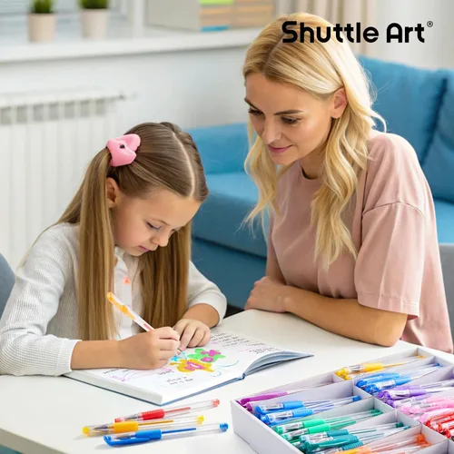 Miniatura 5 de Shuttle Art Bolígrafos de gel, paquete de 180 bolígrafos de gel, 12 colores surtidos a granel para adultos, libros de colorear, dibujo, garabatos