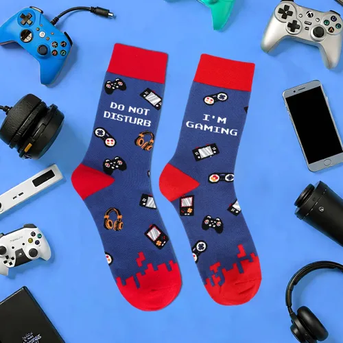 Miniatura 8 de AGRIMONY Calcetines divertidos con texto en inglés «Do Not Disturb Gaming» para hombres, mujeres, adolescentes, niños, Pascua, padres, cumpleaños