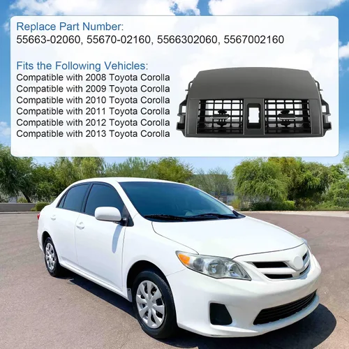 Miniatura 4 de DICMIC Panel de ventilación de salida de aire acondicionado para tablero central compatible con Toyota Corolla 2008-2013 Reemplazo # 55663-02060
