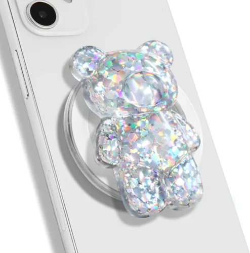 Miniatura 13 de On The Grip Soporte Magnético para Teléfono Móvil Expandible Plegable Estilo Osito de Goma 3D Soporte de Agarre y Base para Smartphone Tableta