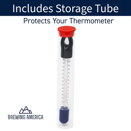 Miniatura 3 de Brewing America Termómetro flotante de vidrio Homebrew Cerveza Vinificación 0-122F Hecho en EE. UU