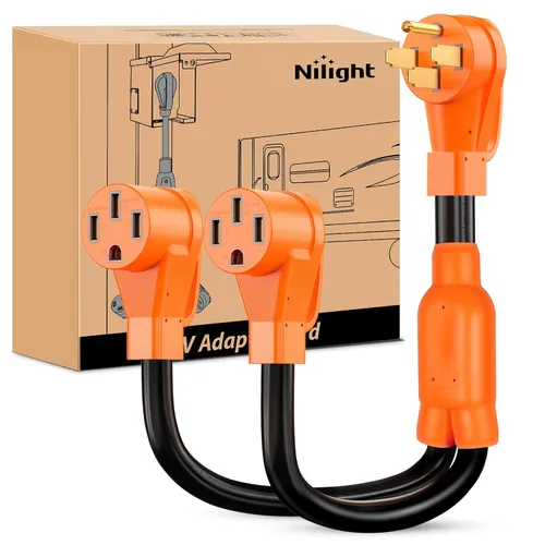 Miniatura 59 de Nilight - 50033R Adaptador de enchufe RV de 18 pulgadas, 50 amperios a 30 amperios, adaptador eléctrico de Dogbone de alta resistencia con mango 115G