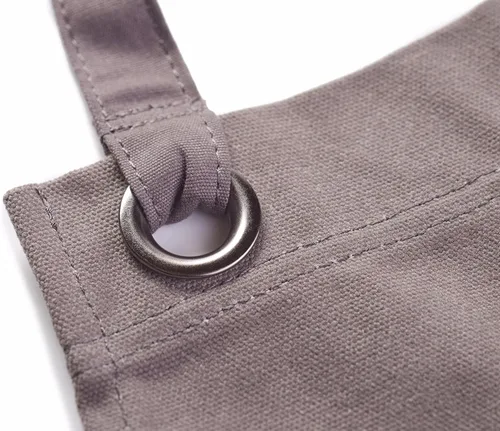 Miniatura 7 de Hudson Durable Goods Delantal de trabajo de lona encerada de alta resistencia con bolsillos para herramientas (negro), correas cruzadas en la Gris
