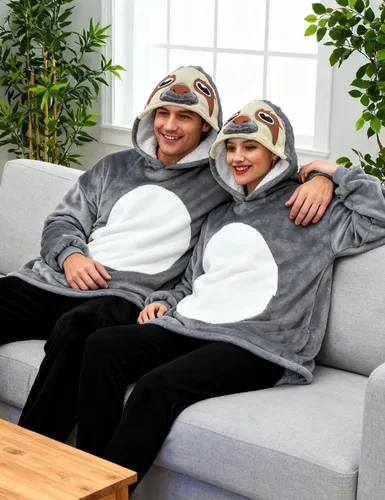 Miniatura 4 de vavalad Sloth Wearable Blanket Sweatshirt Sherpa Hoodie TV-Blanket for Adults Men Women Teens One Size Fits All