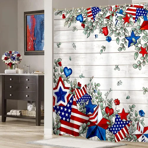 Miniatura 3 de Baccessor Home - Cortina de ducha patriótica del 4 de julio, Día de la Independencia de Estados Unidos, Día de los Caídos de Estados Unidos, cortina