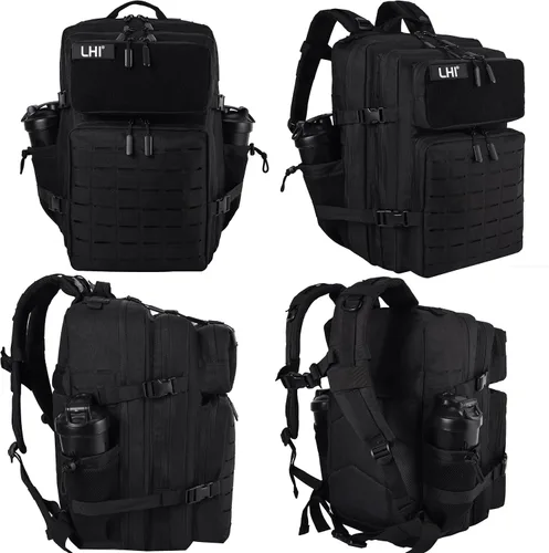 Miniatura 3 de LHI - Mochila táctica militar para hombre, 25/45 L, mochila grande Molle del ejército, mochila de asalto de 3 días, para senderismo