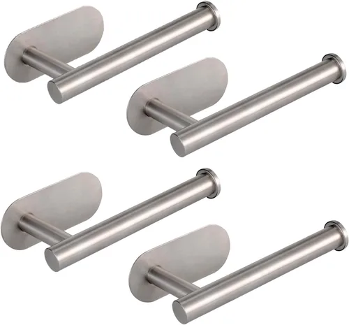 Miniatura 20 de Soporte para papel higiénico autoadhesivo, sin taladrar para baño, baño, baño, soporte de pared, acero inoxidable (dorado)