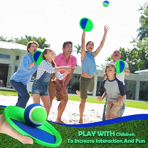Miniatura 6 de Charniol Juguetes para niños, juego de lanzar y atrapar, juego de playa, juegos deportivos de pelota al aire libre, juguetes de nailon para niños