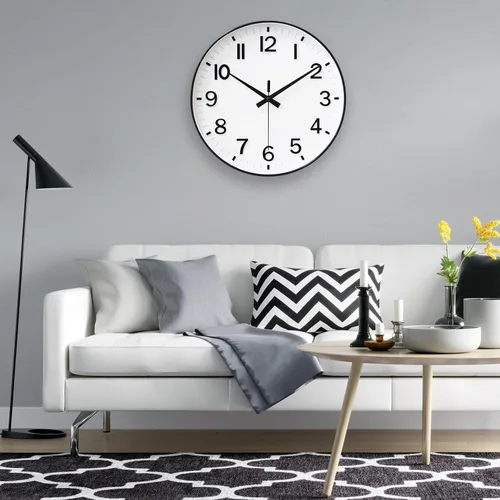 Miniatura 2 de HZDHCLH Relojes de Pared Analógicos Blancos a Batería, 12 pulgadas Silenciosos Sin Tictac Modernos para Sala de Estar, Dormitorio, Cocina, Oficina