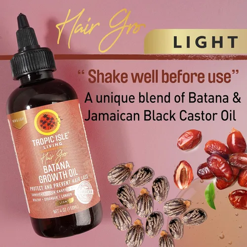 Miniatura 3 de Tropic Isle Living Aceite de crecimiento Batana de 4 onzas, mezcla ligera para el crecimiento y reparación del cabello, aceite nutritivo ligero