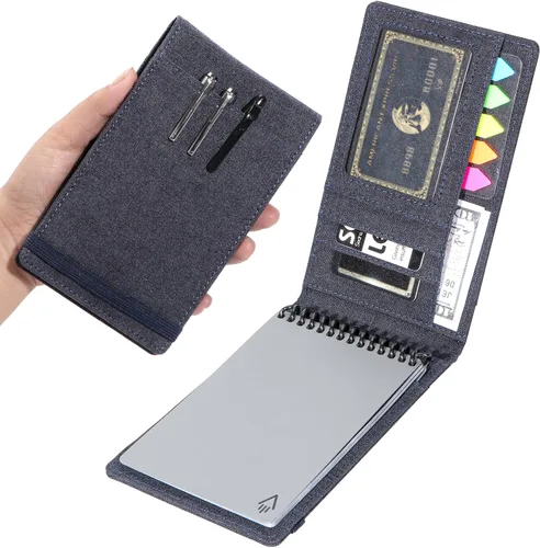 Miniatura 9 de Funda para Cuaderno para Rocketbook Mini y Field Notes con Espiral Superior (3.5"x5.5") - Estuche Resistente al Agua con Soporte para Bolígrafo