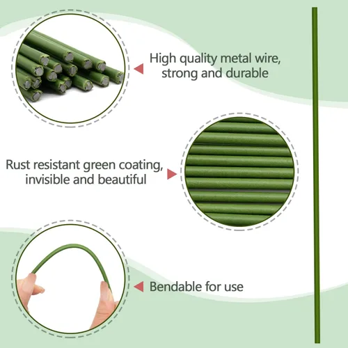Miniatura 2 de 20 estacas para plantas, palitos para plantas, verde jardín flexible de un solo tallo para plantas de interior y exterior, plantas en maceta, Marrón