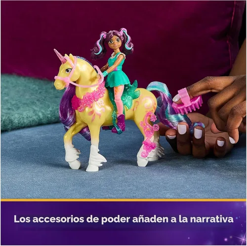 Miniatura 4 de Unicorn Academy, Set de Poder de Amistad de Ava y Leaf con Silla de Montar y Accesorios, Muñecas y Juguetes de Unicornio, Regalos y Pequeños