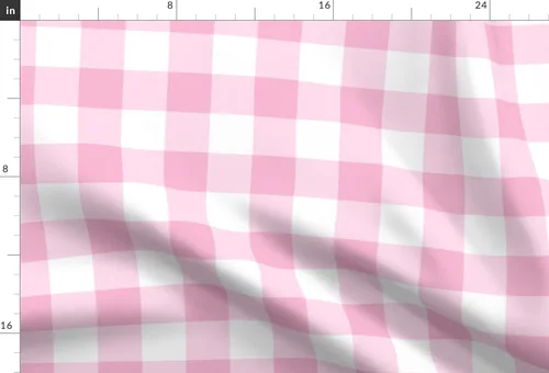 Miniatura 2 de Spoonflower Tela – Buffalo Check Pink Plaid Checks Nursery Girl Impreso en tela Minky por The Yard – Cobijas de bebé de costura edredón respaldo