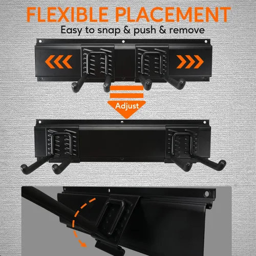Miniatura 3 de Ganchos de garaje resistentes para herramientas (paquete de 4) Percha de pared de 12.4 pulgadas, ganchos de almacenamiento para colgar neumáticos