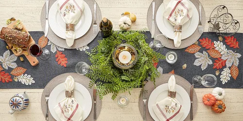 Miniatura 6 de DII Decoración de mesa de otoño bordada para comedor de Acción de Gracias, camino de mesa, 14 x 70 pulgadas, hojas de otoño
