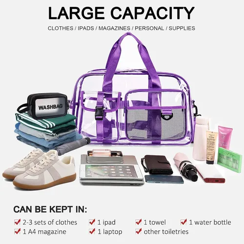 Miniatura 158 de Pequeña bolsa de gimnasio para mujer, bolsa de viaje con compartimento para zapatos
