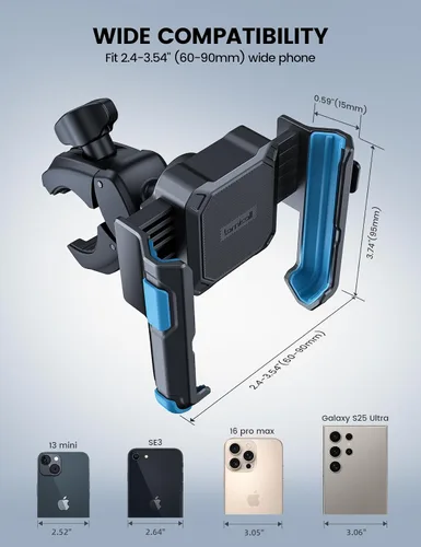 Miniatura 5 de Lamicall - Soporte para teléfono de motocicleta y bicicleta - [Liberación rápida 1s] Abrazadera de teléfono celular para bicicleta, abrazadera