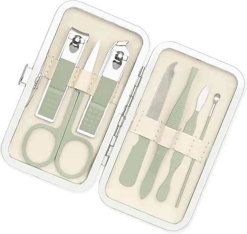 Miniatura 11 de Juego de manicura, cortaúñas, herramientas de cesta de Pascua, suministros de pedicura, cortaúñas para mujeres y hombres, cortaúñas de uñas 8 en 1
