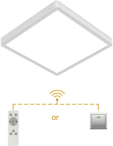 Miniatura 8 de Lámpara de techo LED regulable de 12 pulgadas con control remoto, brillo CCT completo de 24 W, luz de techo LED cuadrada ajustable, accesorio