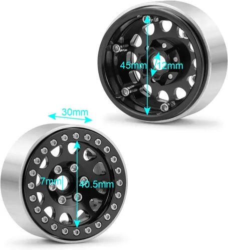 Miniatura 2 de RCLIONS Aluminio 1.9 Beadlock Ruedas Llantas para Axial SCX10 II AXI03007 TRX4 Gen8 Gen7 1/10th RC Crawler Car Upgrade Parts