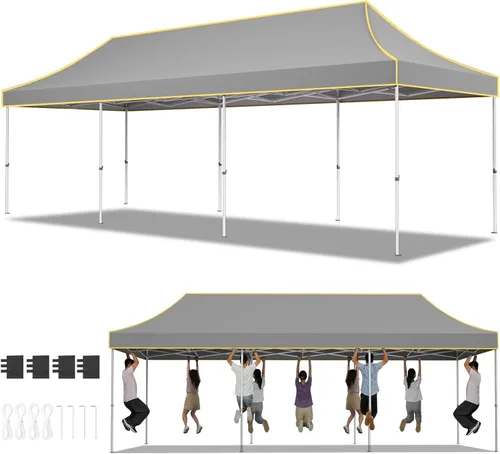 Miniatura 29 de Hoteel 10x15 Pop Up Canopy Tent Heavy Duty with 4 Sidewalls, Waterproof Party Tent, Easy Set-up Commercial Instant Tents with Roller Bag & Sandbags