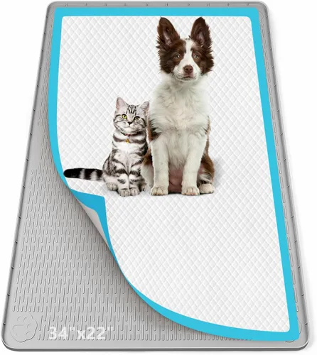 Miniatura 38 de Soporte para orina para perros, 51 x 25.6 pulgadas, de silicona, a prueba de fugas, borde alto, antiderrames, para cachorros, gatos, conejos