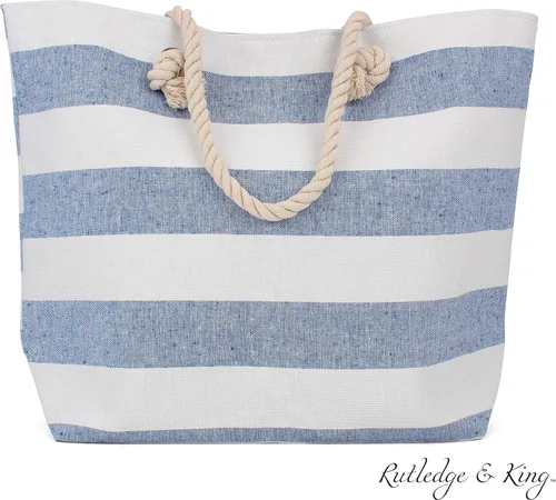 Miniatura 4 de Rutledge & King Bolso de mano - Bolsa de playa - Bolsa de playa - Bolsa grande con asas de cuerda