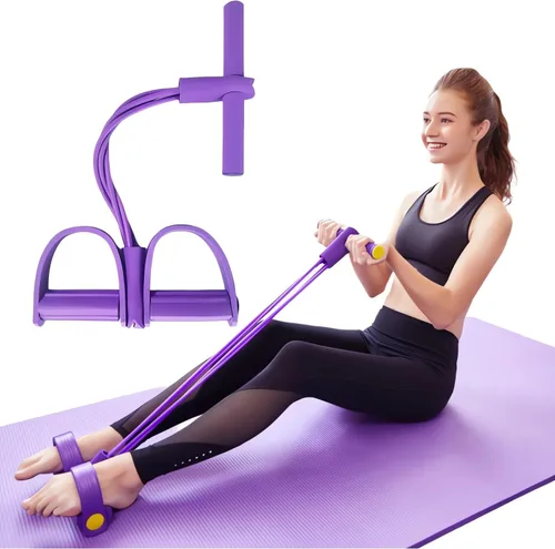 21 Bandas de Resistencia Fitness - 4 Tubo Pedal Tirador de Tobillo 2025 Bandas de Estiramiento Mejoradas para Ejercicio, Equipo de Sentadillas,