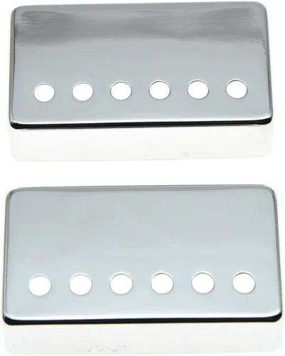 KAISH Humbucker - Juego de 2 cubiertas de pastilla de guitarra Humbucker de latón 1.937 in/2.047 in espaciado para pastilla cubiertas cromadas Cromo