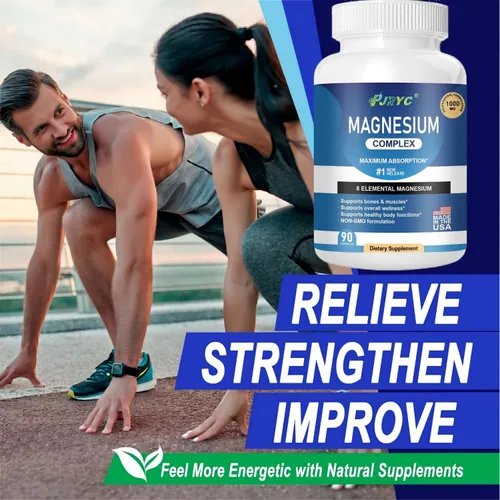 Miniatura 4 de Suplemento complejo de magnesio – 1000 mg con 8 formas de magnesio: glicinato, citrato, malato, taurato y orrotato – Apoya la función muscular