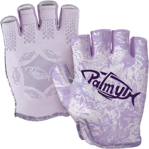 Miniatura 12 de Palmyth Guantes de pesca UV Stubby con protección solar para hombres y mujeres, UPF 50+ SPF para kayak, remo, canoa, remo, conducción Camo Negro