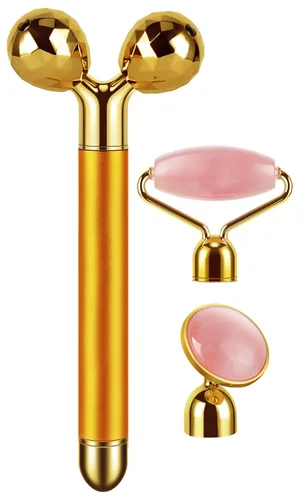 Miniatura 12 de Rodillo de jade eléctrico 3D rodillo facial y masajeador facial, cuarzo rosa 3 en 1