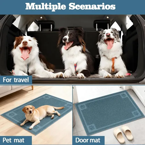 Miniatura 7 de Darkyazi - Tapete de alimentación para mascotas grande para perros y gatos, 24” x 16”, flexible y fácil de limpiar, ideal para tapete de Azul