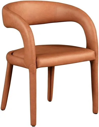 Miniatura 11 de Meridian Furniture 987Black-C Sylvester Collection Modern Silla de comedor tapizada de cuero vegano contemporáneo con respaldo redondeado, 23.5