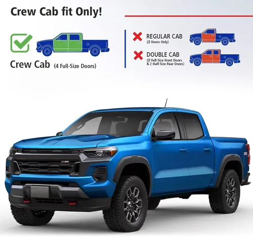 Miniatura 5 de Protectores de lluvia para ventana Canyon para Colorado – Viseras de ventana Tesmirror para Chevrolet Colorado 2023 2024, GMC Canyon 2023 2024