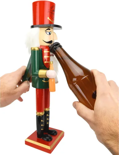 Miniatura 4 de Tree Buddees Beercracker Abridor de Botellas Cascanueces de 15" de Alto Funcional Apertura de Botellas y Decoración Festiva Navideña Bottlecracker