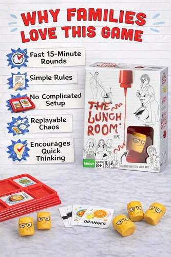 Miniatura 3 de The Lunch Room - Juego de cartas familiar - Juego de fiesta de lucha de comida rápida para niños y adultos, divertido para 3 a 6 jugadores, fácil